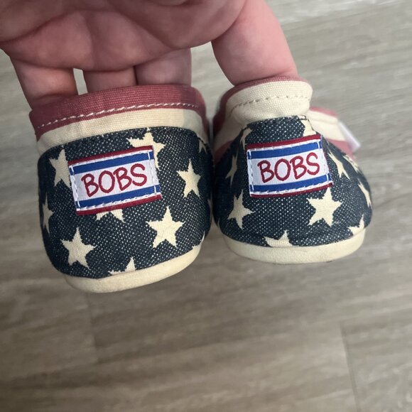 BOBS by Skechers USA American Flag Red White Blue Slip On Casual Flats Womens 11 - Picture 3 of 6